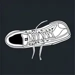 dark sneakers with white laces and soles image